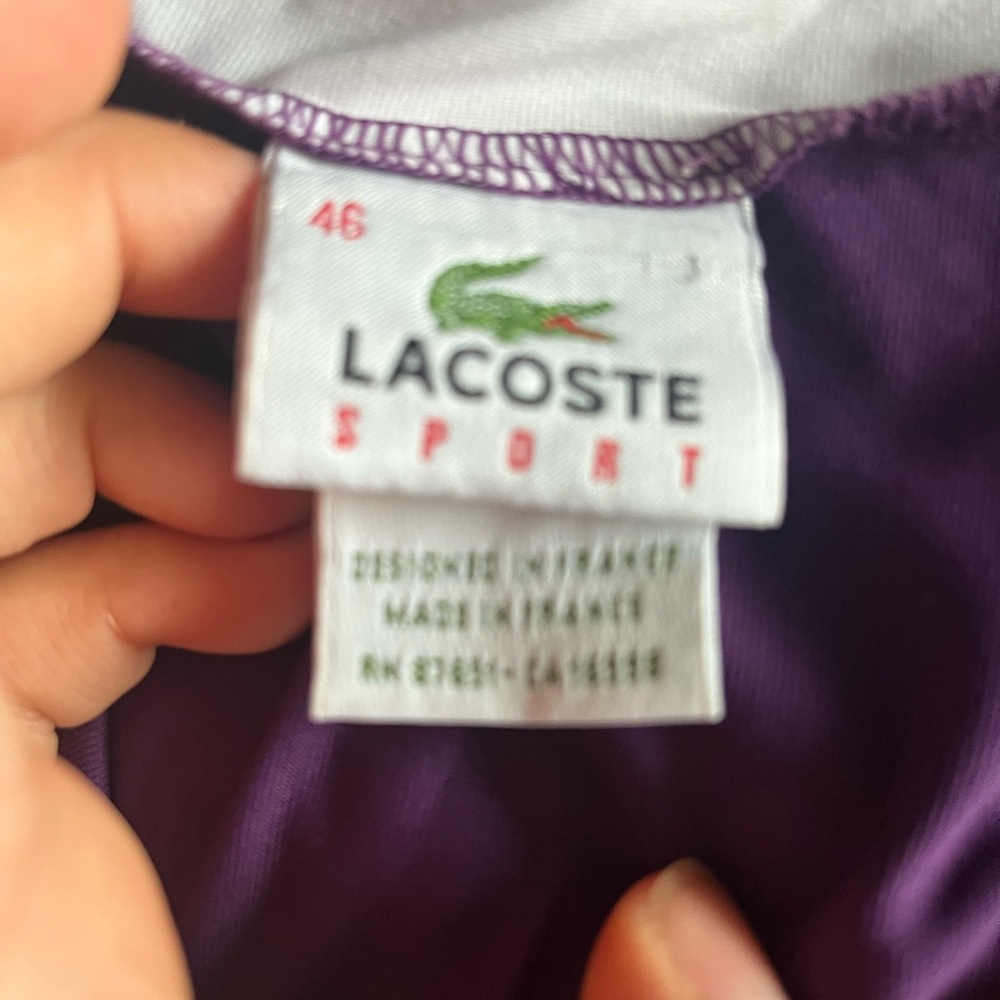 Lacoste Izon Alligator Devanlay Sleeveless Tennis Dress Zipper Eggplant Purple - Picture 5 of 5